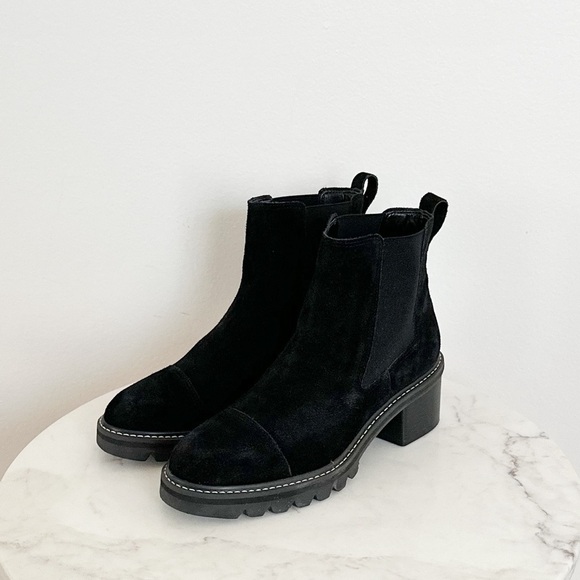 Bernardo NEW Water Resistant Chelsea Boot in Black Split Suede Size 7 - Picture 6 of 11